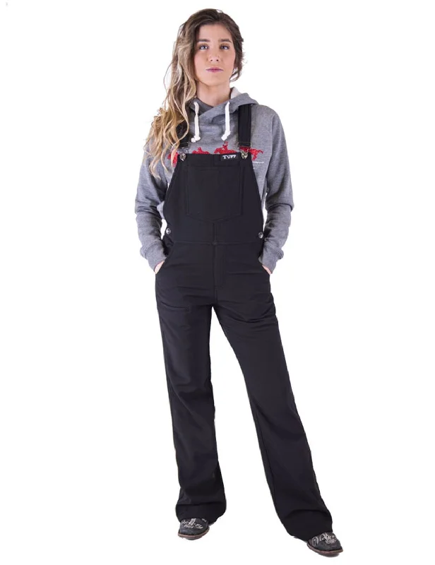 Noble Temperament Cowgirl Tuff Womens Work Hard Play Hard Black Nylon Fashion Overall
