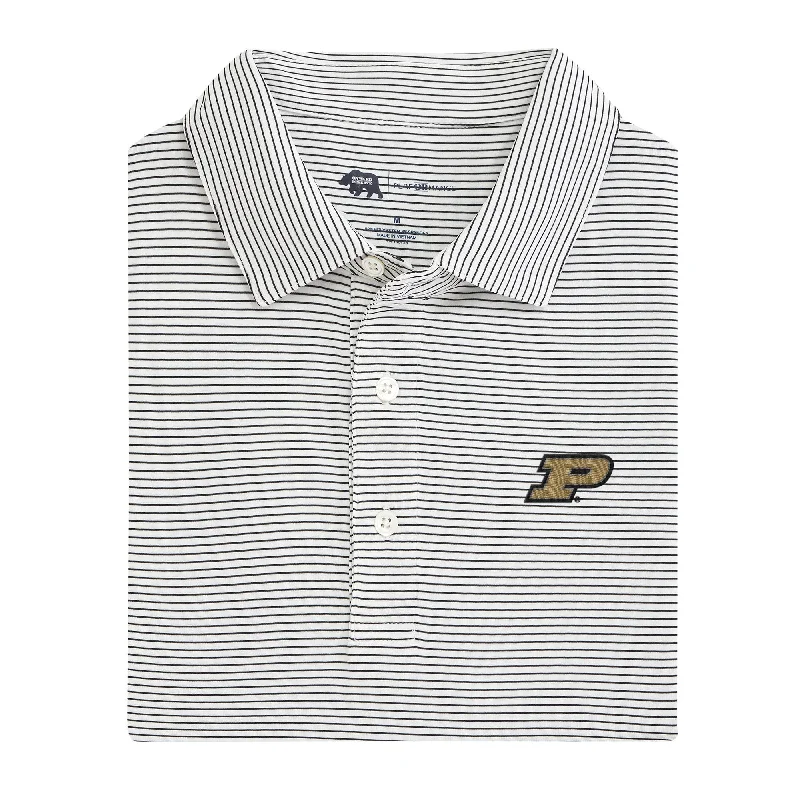 Cute Style Birdie Stripe Purdue Performance Polo