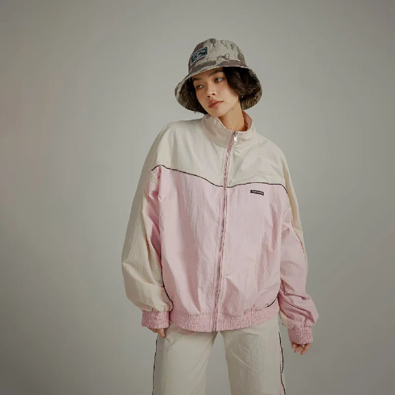Soft Fabrics Color Matching Loose Fit Field Jacket