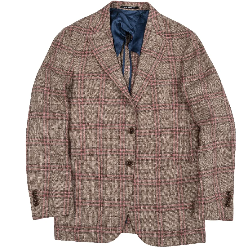 Youthful Street Fashion Brown/Red Plaid Sport Coat