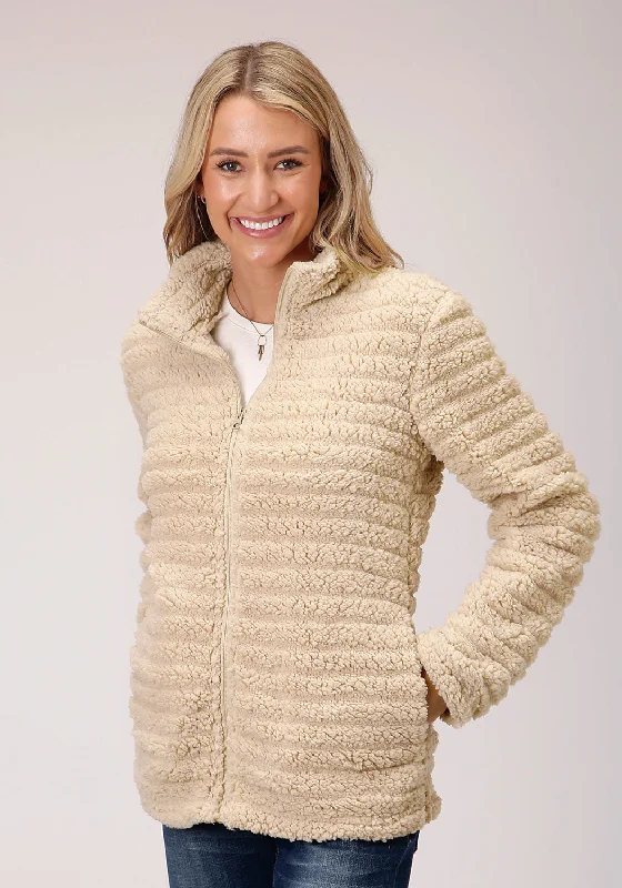 Spiritual Vitality Roper Womens Cream Polyester Faux Mink Fleece Jacket