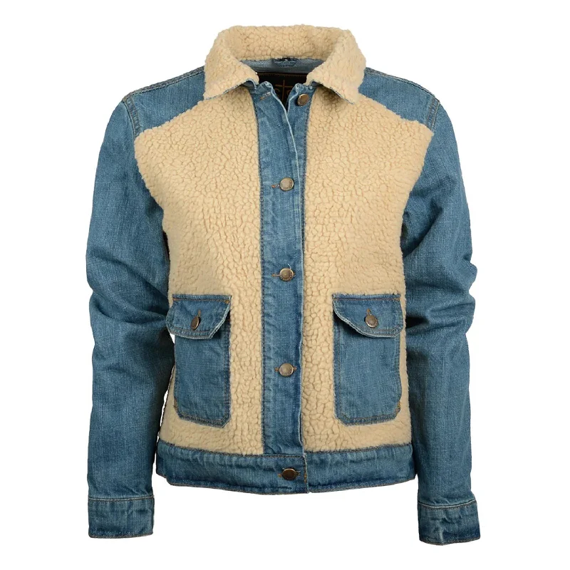 Black And White Style STS Ranchwear Womens The Hadley Sherpa Denim 100% Cotton Cotton Jacket