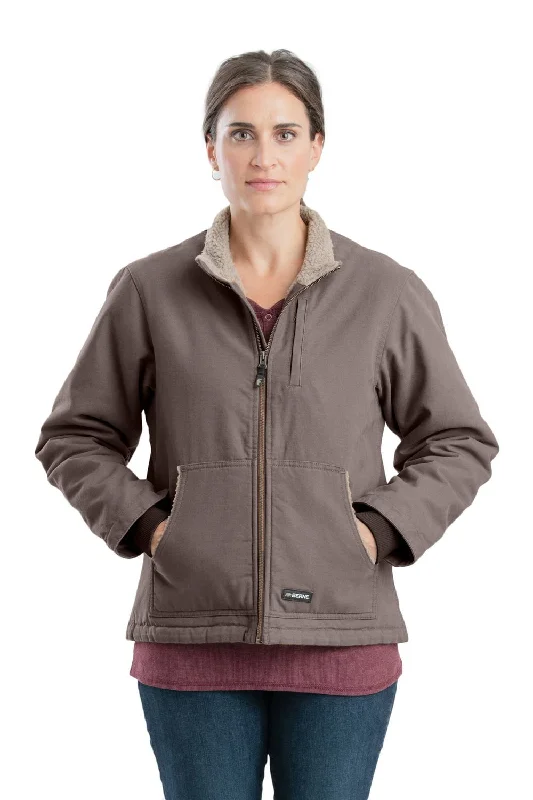 Elegant Design Berne Tuscan 100% Cotton Womens Sherpa Softstone Duck Jacket