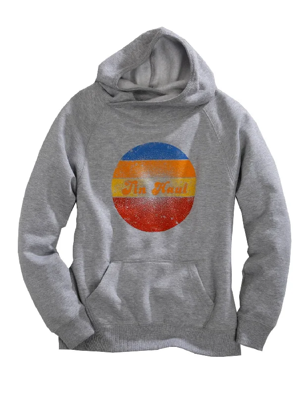Fashion Must-have Tin Haul Womens Heather Grey Cotton Blend Multi-Color Circle Hoodie