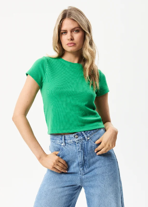 Sports outdoor style AFENDS Womens Faith - Ribbed Tee - Forest