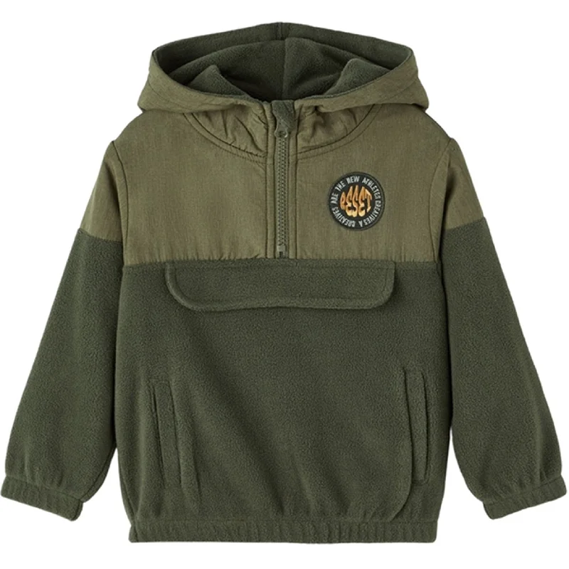 Lively And Youthful Name it Oil Green Orm Fleece Anorak