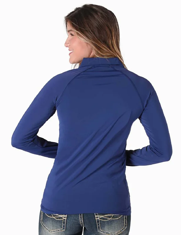Casual And Versatile Cowgirl Tuff Womens Full Zip Cadet UPF Indigo Nylon Softshell Jacket