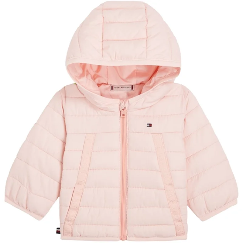Personalized Design Tommy Hilfiger Baby Monotype Tape Puffer Jacket Pink Crystal