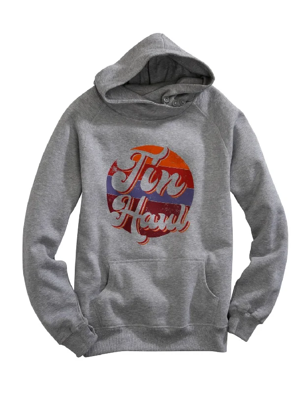 Fashion Concept Tin Haul Womens Grey Cotton Blend Retro Circle Hoodie