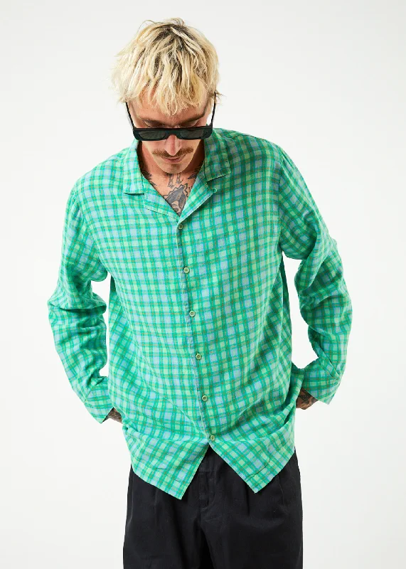 Trendy Items AFENDS Mens Meadows - Check Long Sleeve Shirt - Forest Check