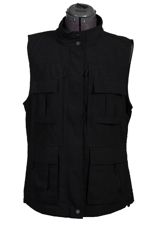 Fresh And Elegant Scully Womens Black Nylon Multi-Pocket Vest