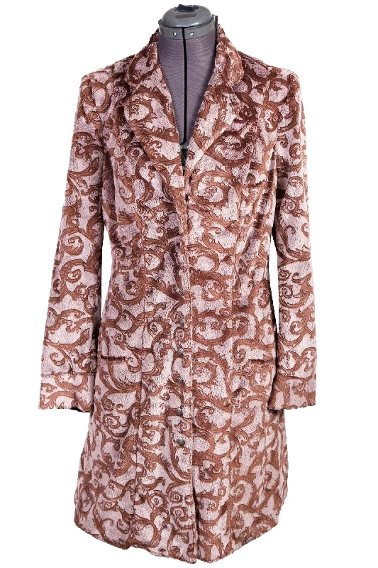 Embroidery Design Scully Womens Brown Polyester Jacquard Jacket