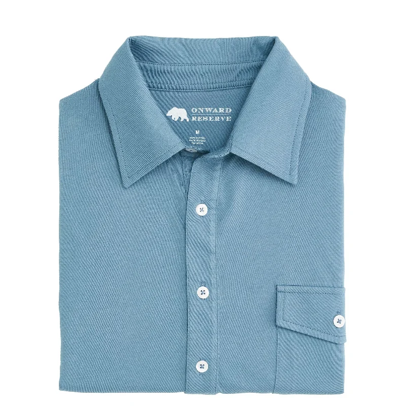 Lounge Chic Old School Polo - Provincial Blue