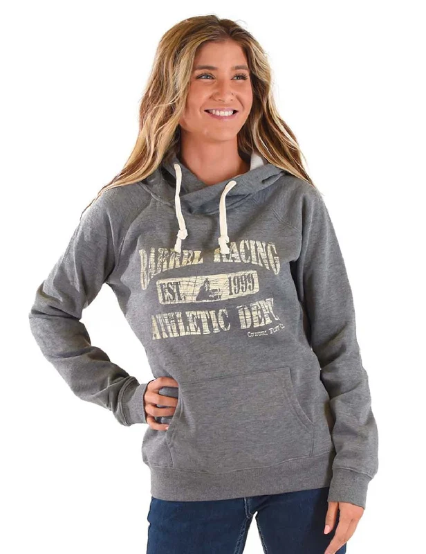 High-quality Fabrics Cowgirl Tuff Womens Barrel Racing Grey Poly/Rayon Hoodie
