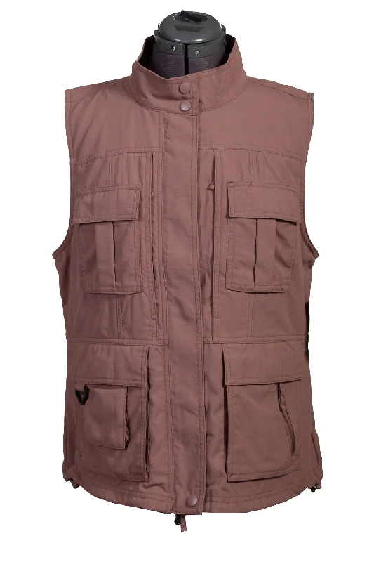 Youthful Style Scully Womens Toffee Nylon Multi-Pocket Vest