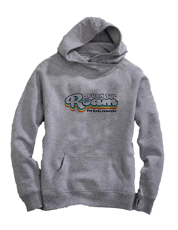 Personalized Outfit Tin Haul Womens Heather Grey Cotton Blend Born to Roam Hoodie
