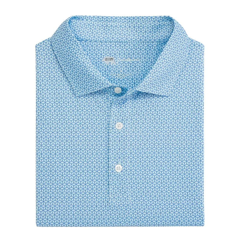 Fashionable and versatile Out Of Office Printed Performance Polo - Delicate Blue