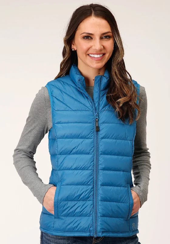 Casual Street Roper Womens Crushable Down Filled Teal 100% Nylon Softshell Vest