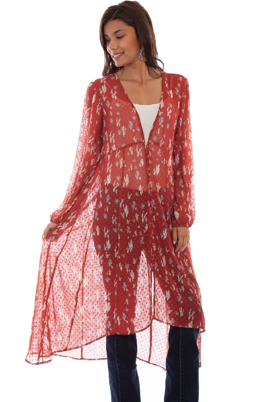 Street Fashion Scully Womens Spice Polyester Swiss Dot Duster