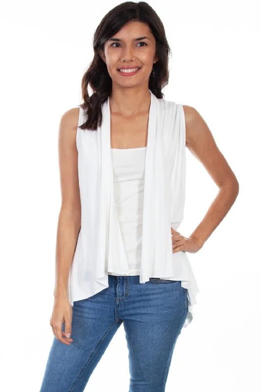 Cool Style Scully Womens Ivory Rayon Lace Knit Vest