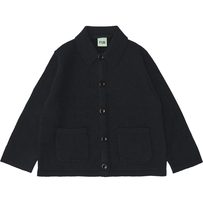 Classic Style FUB Felted Coat Dark Navy