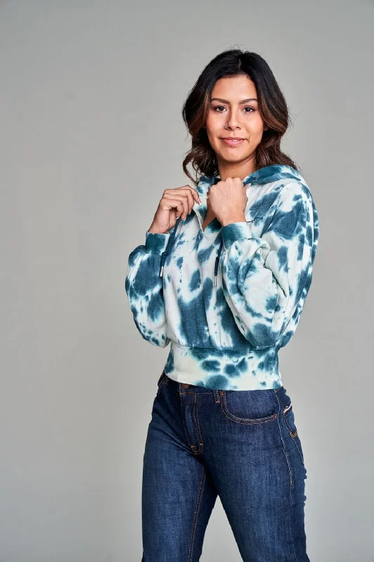 Slightly Flared Design Kimes Ranch Womens Monterey Dark Teal Cotton blend Hoodie