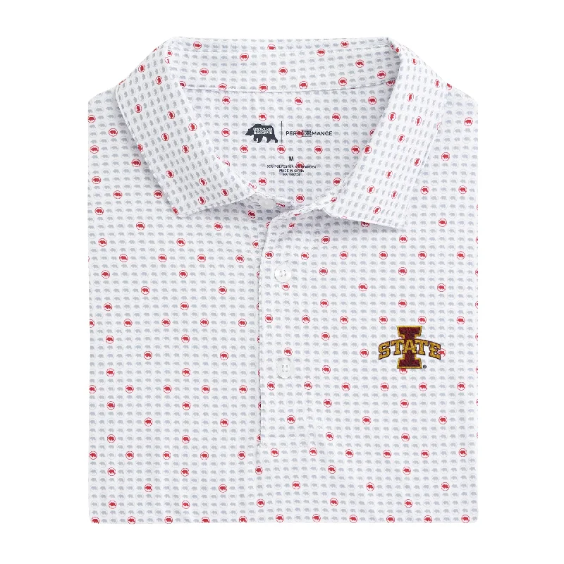 Elegant Classic Iowa State Tour Logo Printed Performance Polo
