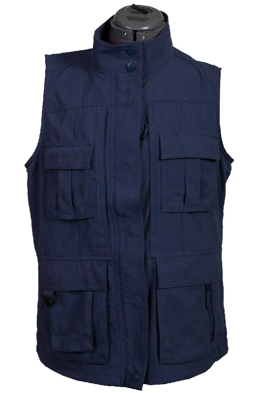 Economic Outlook Scully Womens Indigo Nylon Multi-Pocket Vest