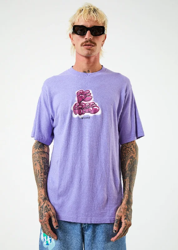 Noble And Elegant AFENDS Mens Planetary - Retro Graphic T-Shirt - Plum