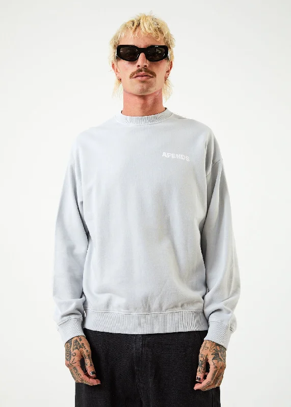 Refreshing Design AFENDS Mens Vortex - Crew Neck Jumper - Smoke