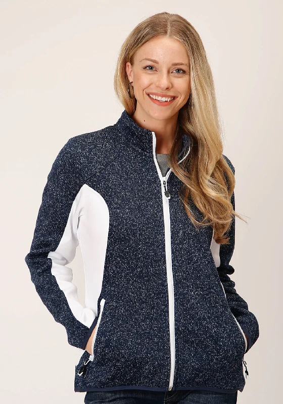 Literary Style Roper Womens 1742 Bonded Blue Polyester Fleece Jacket