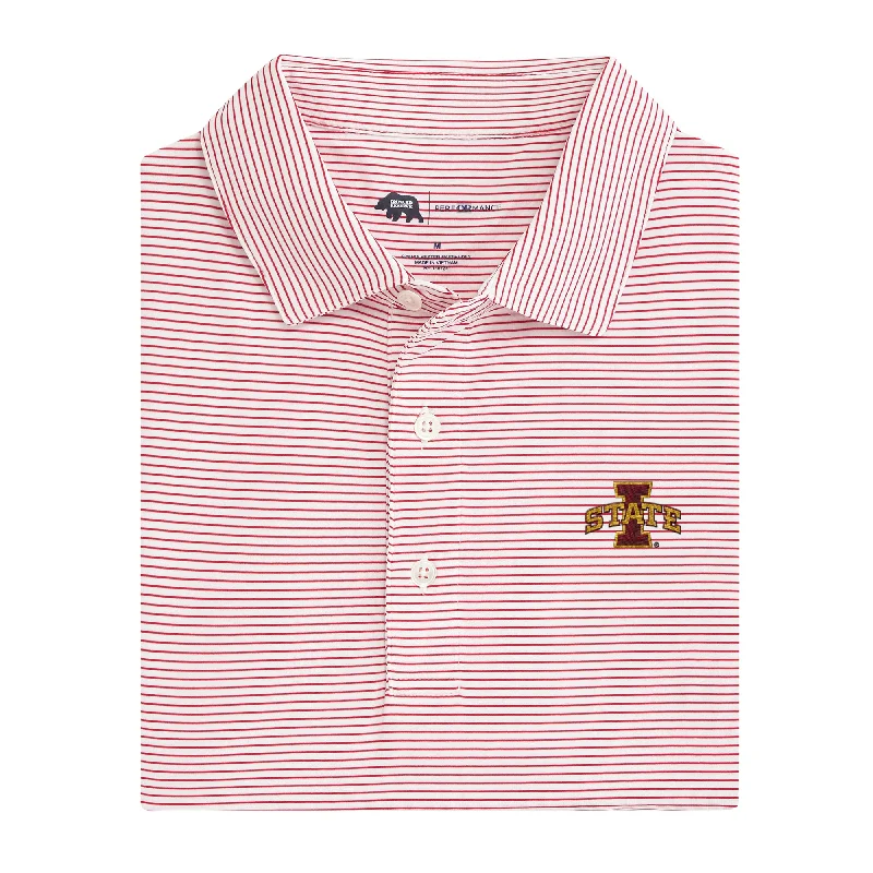 Retro Stripes Birdie Stripe Iowa State Performance Polo