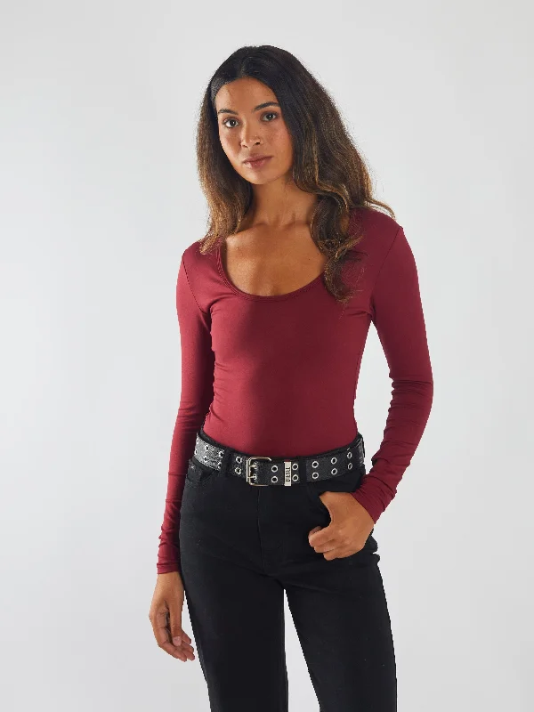 Sports suit style Brianne Bodysuit Cherry Lacquer