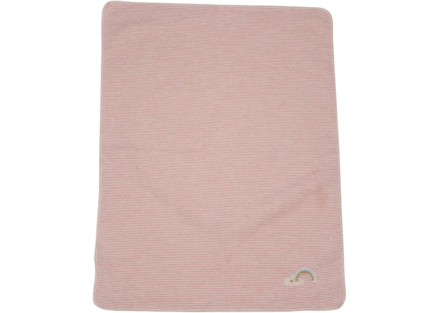 Trendy Wear David Fussenegger Baby Blanket in Rose Rainbow Embroidery