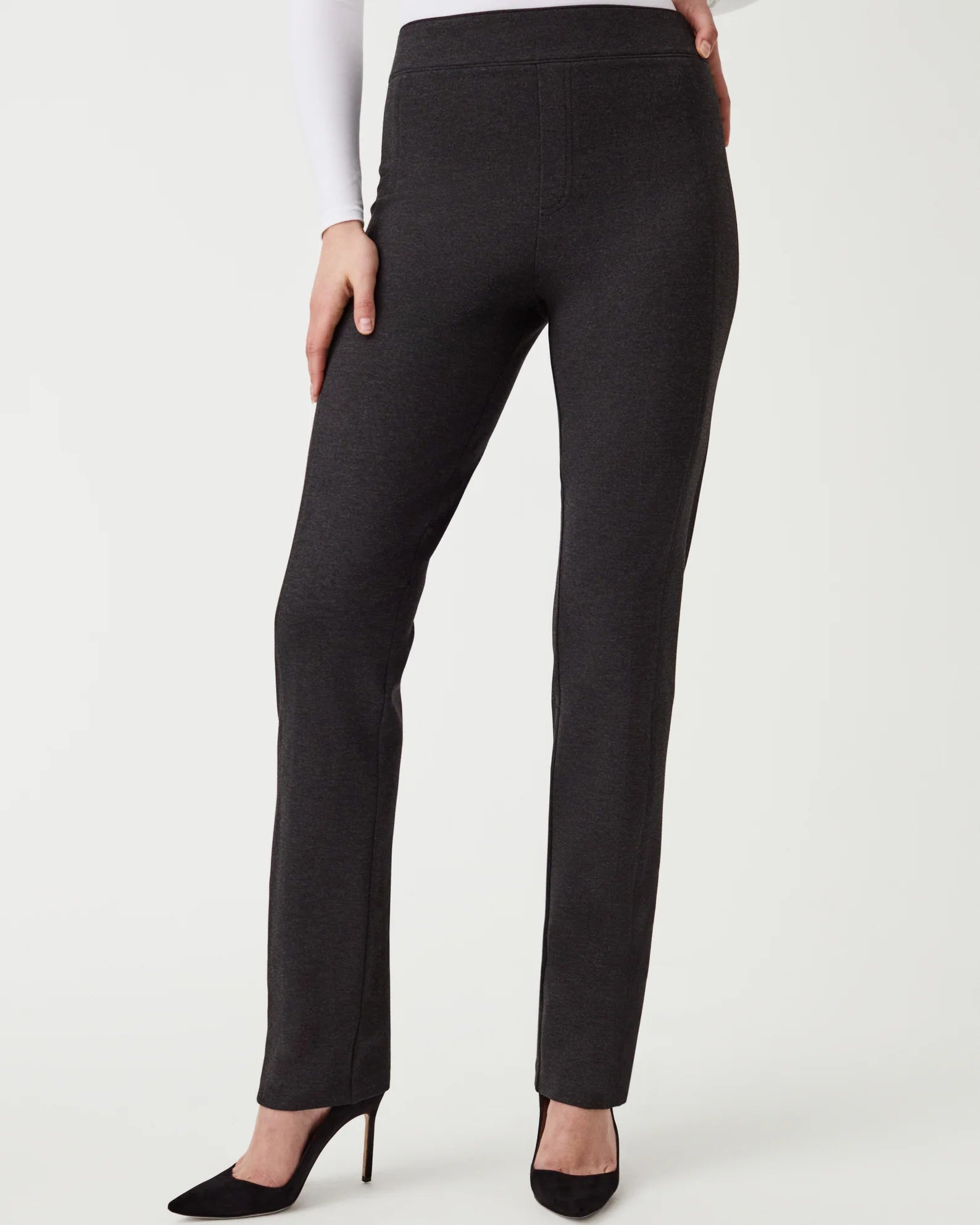 Simple Matching Spanx The Perfect Pant Slim Straight | Charcoal Heather