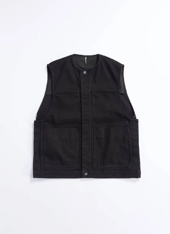 Sports Functional Style Cotton Polyester Denim Waistcoat