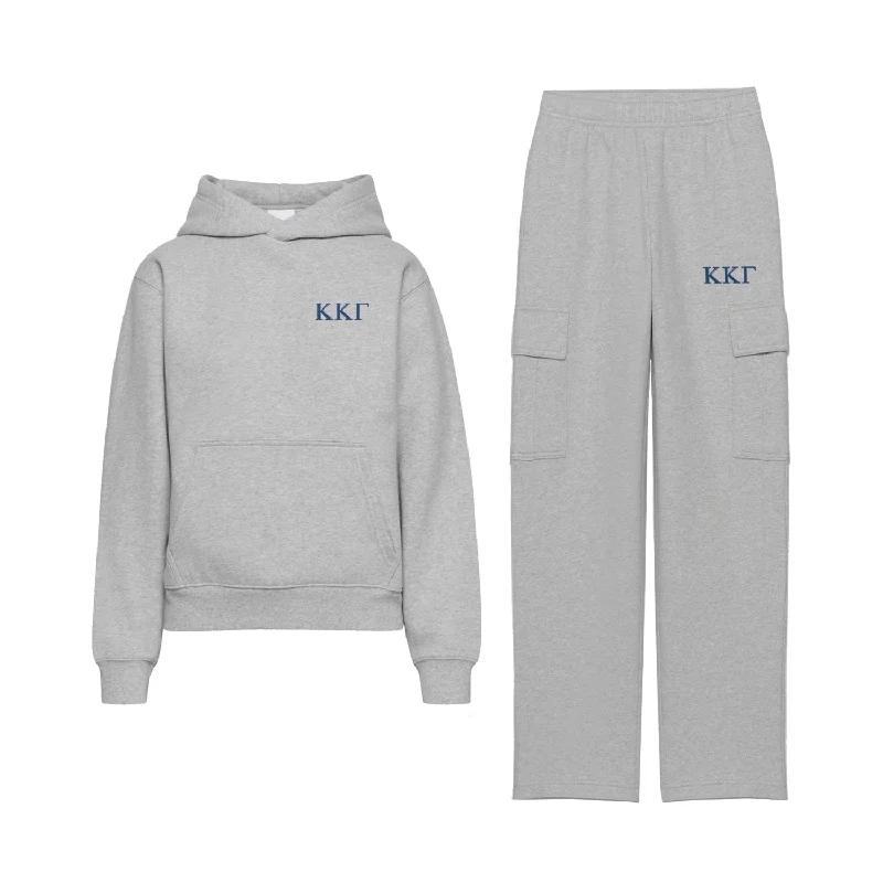 Street Style Kappa Kappa Gamma Fave Fit Fleece Cargo Hoodie Set