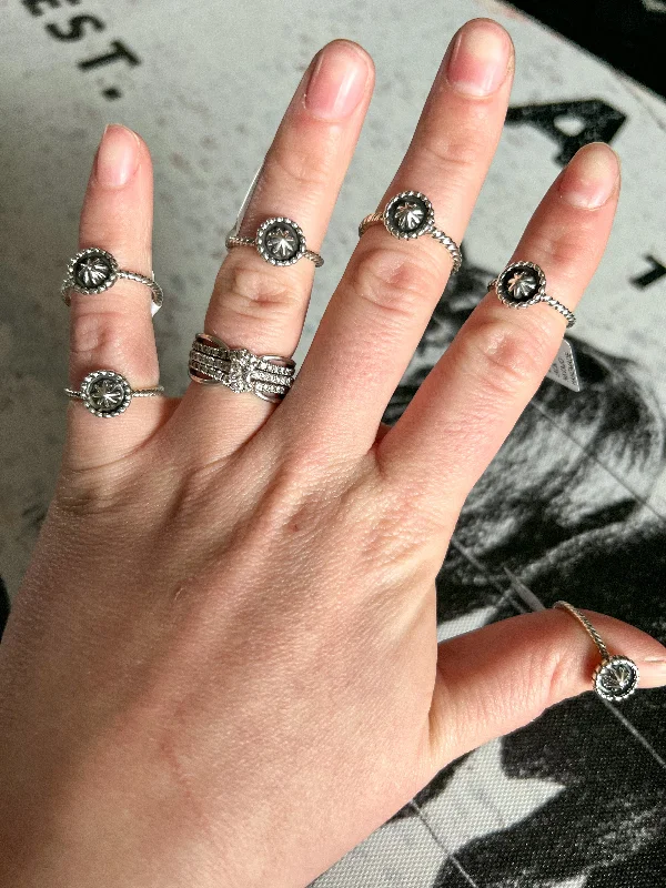 Sports Cool Dainty Concho Sterling Silver Ring