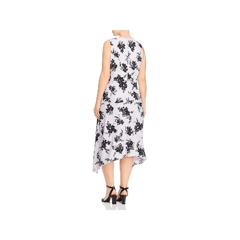 Smart Casuals Michael Kors Women's Handkerchief Hem Midi Dress Purple Size 1X
