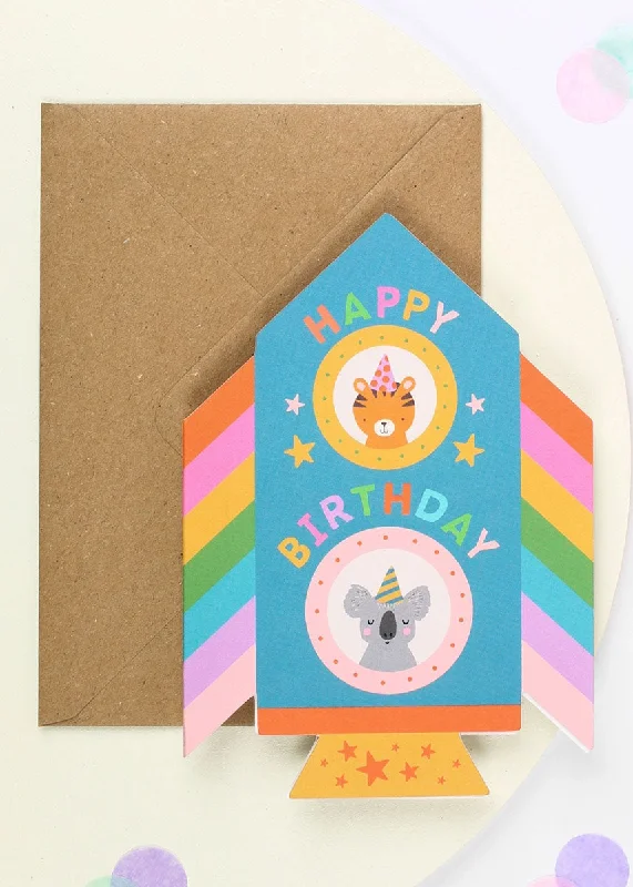 Free And Casual Rocket Birthday Card