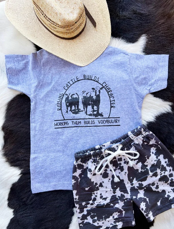Dessert Matching Raising Cattle Builds Character Tee