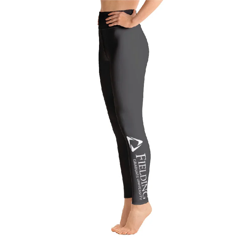 Exquisite Craftsmanship Yoga Leggings - Dark Grey | Fielding Logo