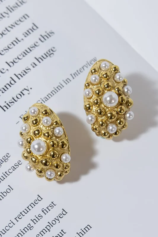 Sports High Waist Style GOLD PLATED HONEYCOMB EARRINGS