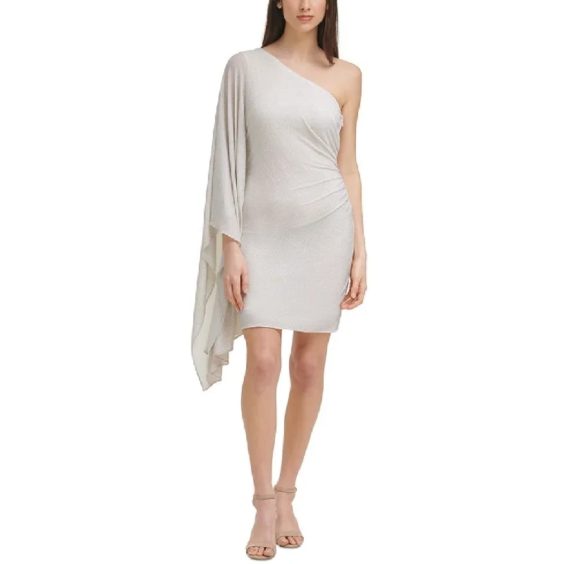 Girl Style Vince Camuto Women's One Shoulder Metallic Bodycon Dress White Size 10