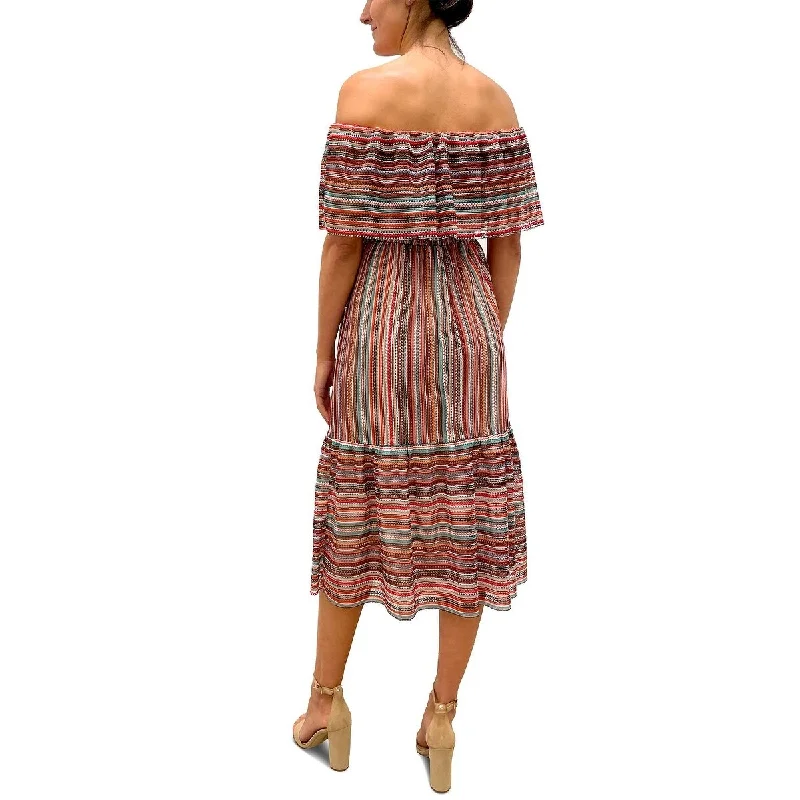 Goddess Style Sam Edelman Women's Off The Shoulder Crochet Dress Brown Size 4