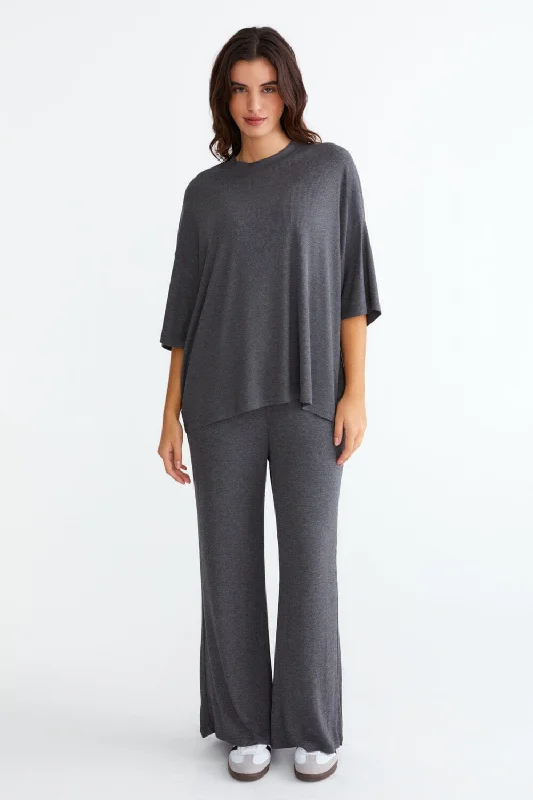 Round neck design Oversized Ribbed Top