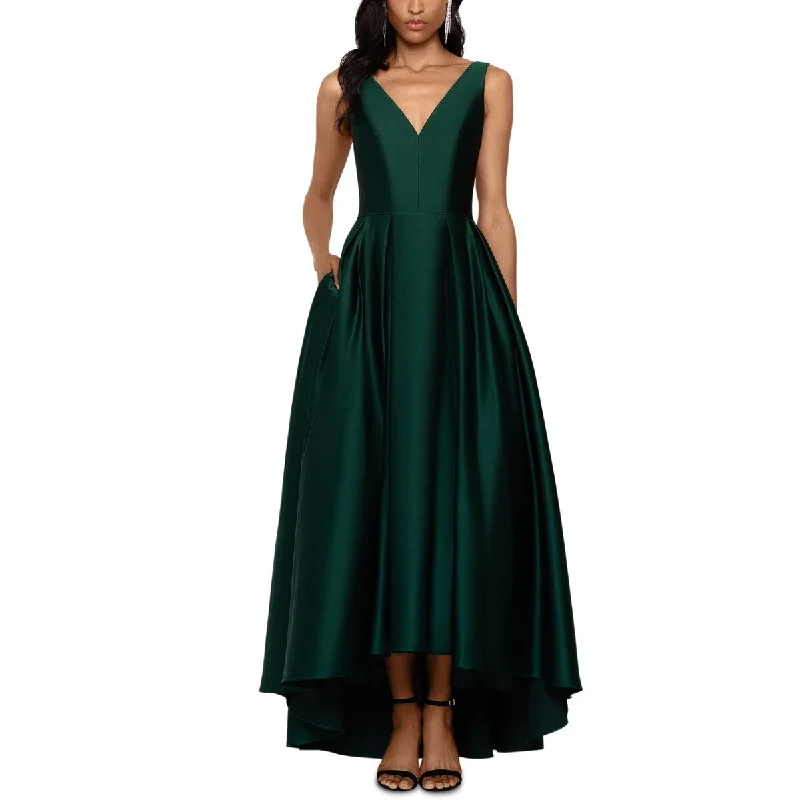 Literary Style Betsy & Adam Women's Satin High Low Ball Gown Green Size 2
