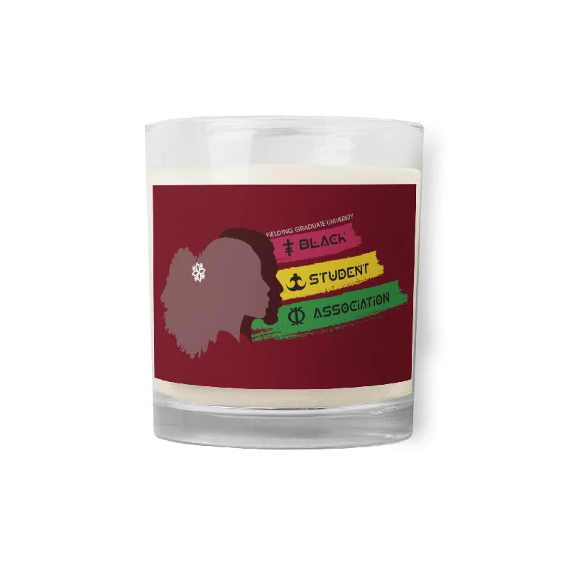 Elegant Design Glass Jar Soy Wax Candle - Merlot | Black Student Association Logo
