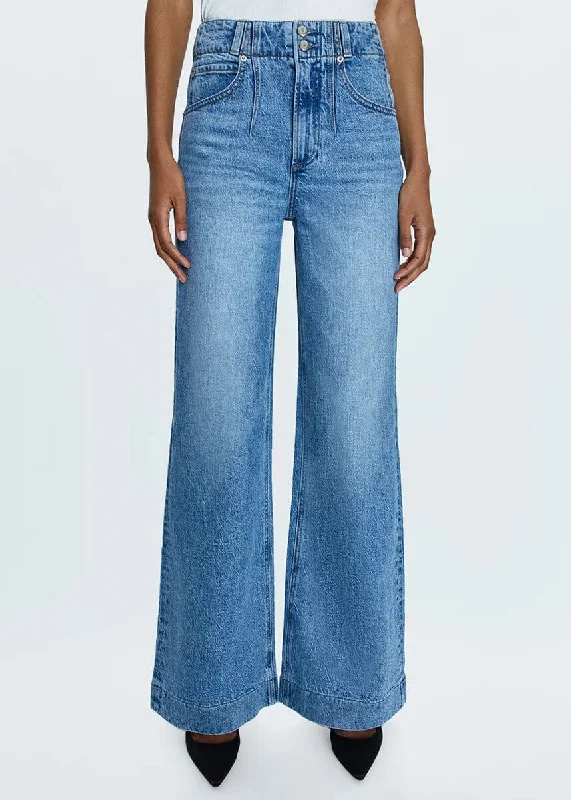 Retro Fashion Lana Double Button High Rise Ultra Wide Leg - Gallery