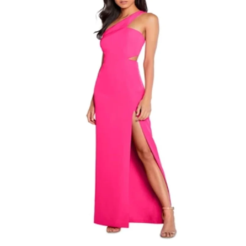 Personal Design Aidan By Aidan Mattox Women's One Shoulder Crepe Cutout Gown Pink Size 0